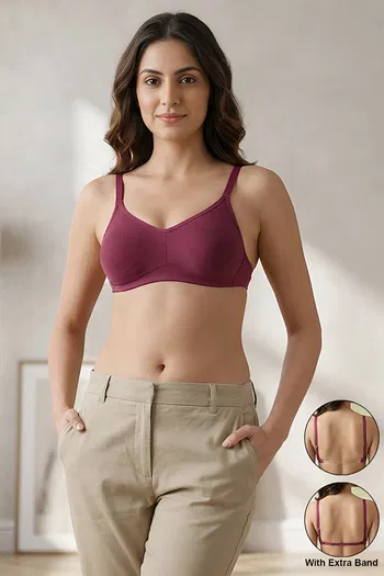 Buy Zivame Beautiful Basics Double Layered Non Wired Full Coverage Backless Bra - Beet Red